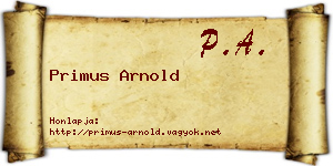 Primus Arnold névjegykártya